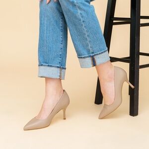 Ally Shoes Tan Heels Classic Design